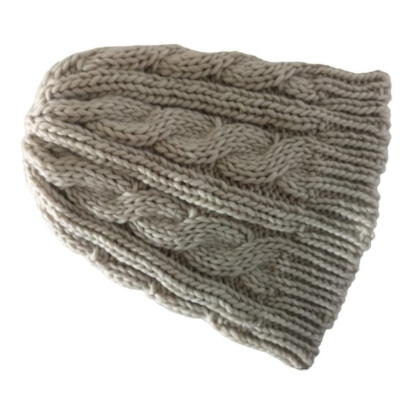 Handmade Knitted Toque Beanie Winter Hat Unisex Men Women Gift Cream - Picture 2 of 6